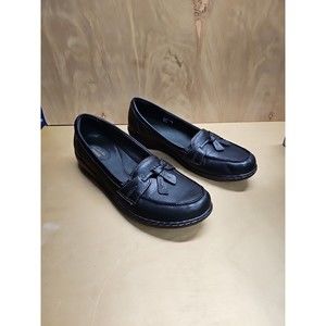 Clarks Ashland Bubble Womens 10 Narrow Fit Black Patent Leather Slip On Shoes
